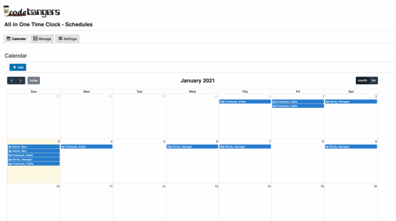 All In One Time Clock - Schedules - Image 3
