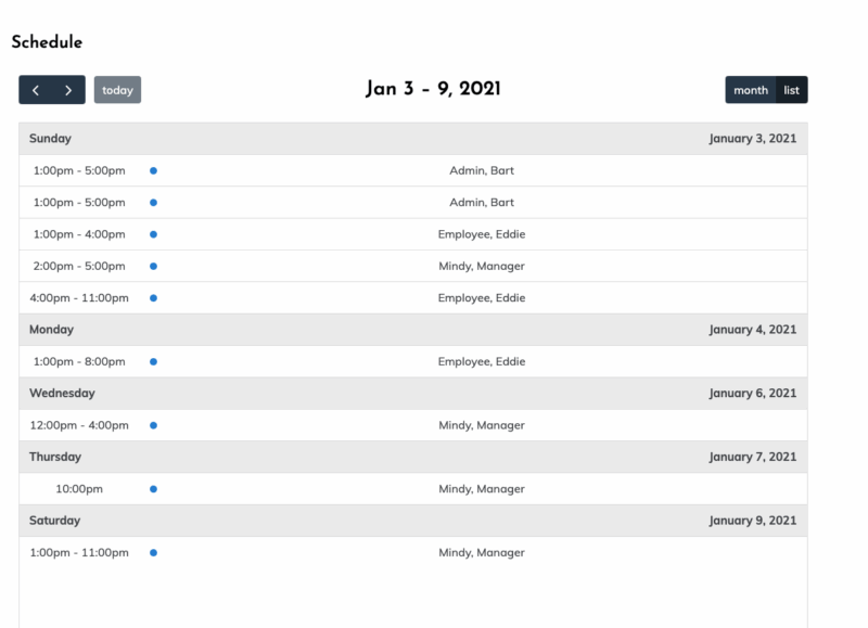 All In One Time Clock - Schedules - Image 7